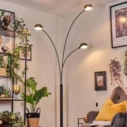 Nikkala Lampadaire Marbre, Noir, 3 lumières