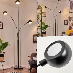 Nikkala Lampadaire Marbre, Noir, 3 lumières