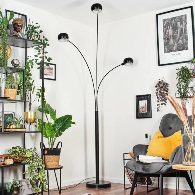 Nikkala Lampadaire Marbre, Noir, 3 lumières