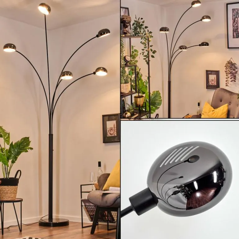Nikkala Lampadaire Marbre, Noir, 5 lumières