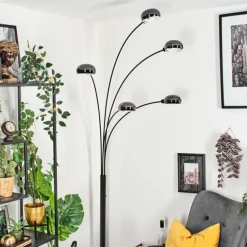 Nikkala Lampadaire Marbre, Noir, 5 lumières