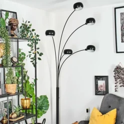 Nikkala Lampadaire Marbre, Noir, 5 lumières