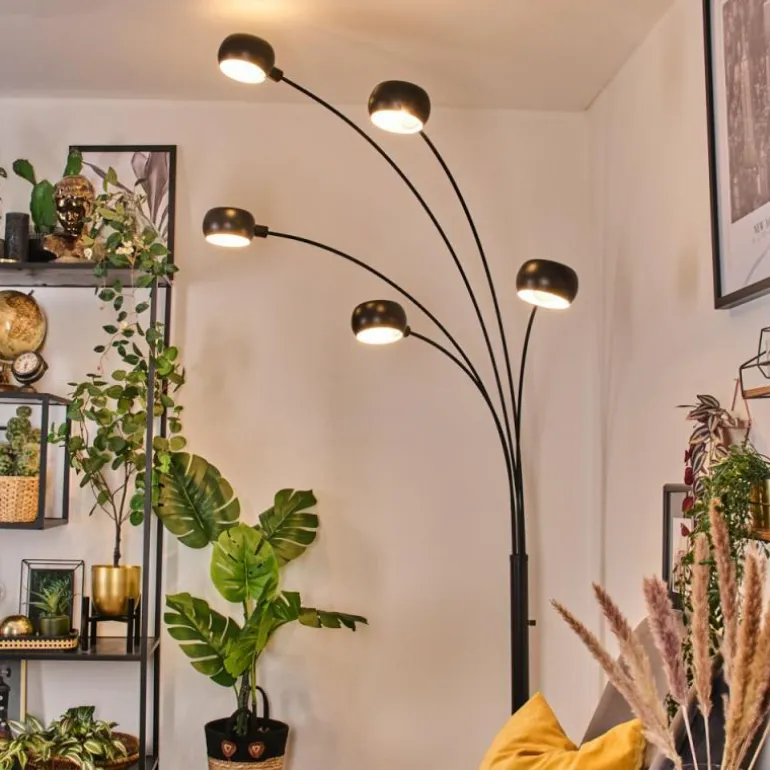 Nikkala Lampadaire Marbre, Noir, 5 lumières