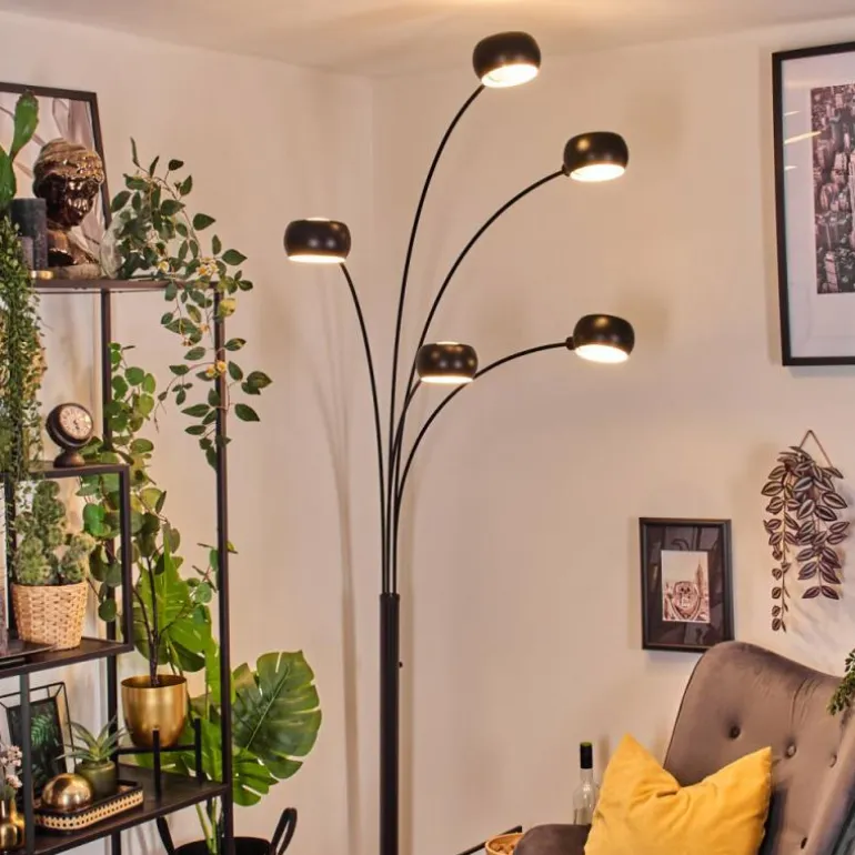 Nikkala Lampadaire Marbre, Noir, 5 lumières