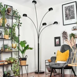 Nikkala Lampadaire Marbre, Noir, 5 lumières