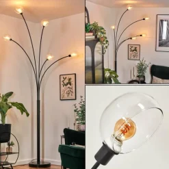 Nikkala Lampadaire Noir, 5 lumières
