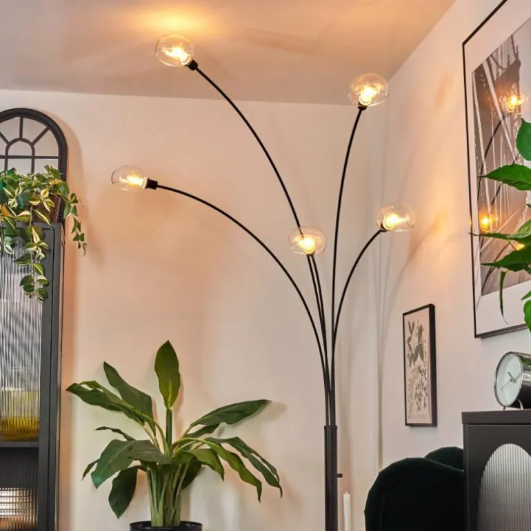 Nikkala Lampadaire Noir, 5 lumières
