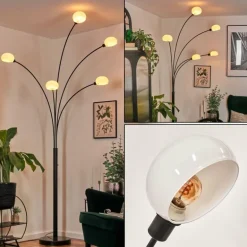 Nikkala Lampadaire Noir, 5 lumières