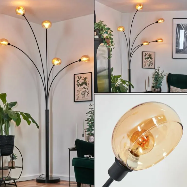 Nikkala Lampadaire Noir, 5 lumières