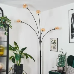Nikkala Lampadaire Noir, 5 lumières