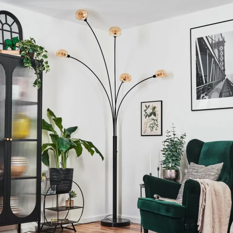 Nikkala Lampadaire Noir, 5 lumières