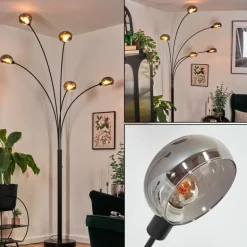 Nikkala Lampadaire Noir, 5 lumières