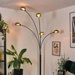 Nikkala Lampadaire Noir, 5 lumières