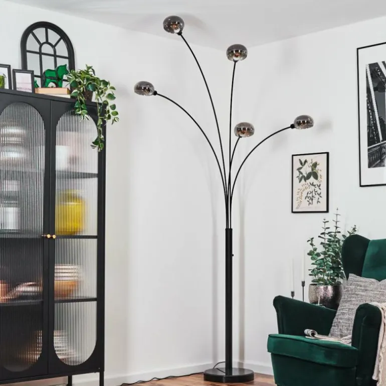 Nikkala Lampadaire Noir, 5 lumières