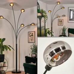 Nikkala Lampadaire Noir, 5 lumières
