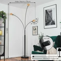 Nikkala Lampadaire Noir, 3 lumières