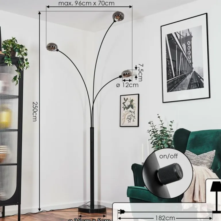 Nikkala Lampadaire Noir, 3 lumières