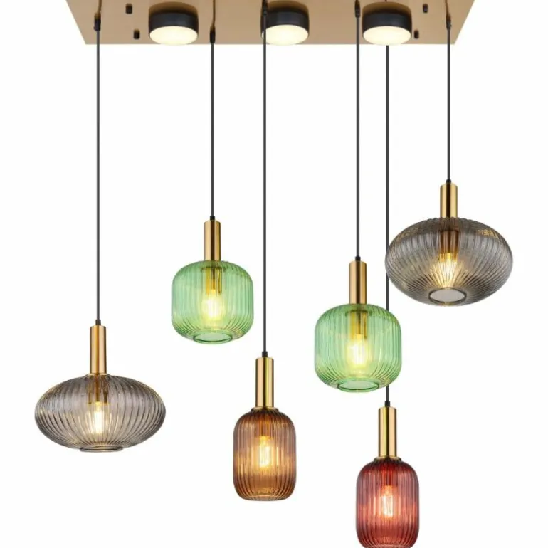 NORMY Suspension Luminaires Globo Lighting Laiton, 6 lumières