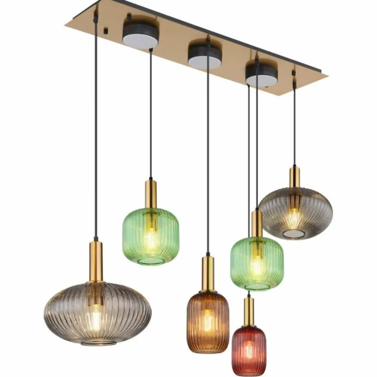 NORMY Suspension Luminaires Globo Lighting Laiton, 6 lumières