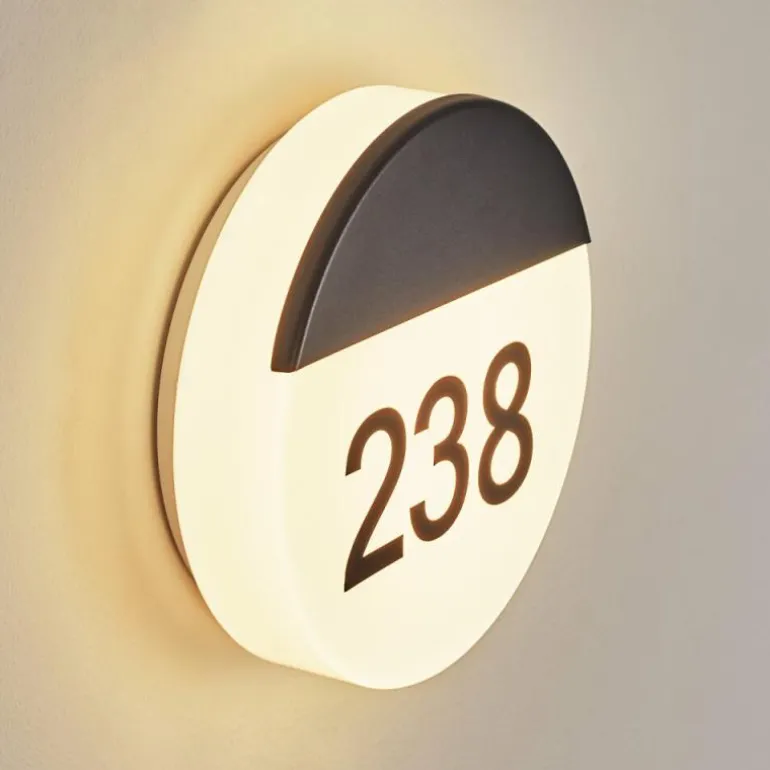 Numéro d'adresse éclairé Eppeland LED Noir, 1 lumière