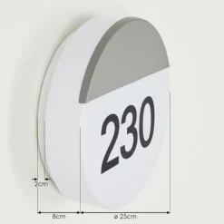Numéro d'adresse éclairé Eppeland LED Anthracite, 1 lumière