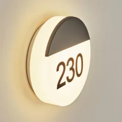 Numéro d'adresse éclairé Eppeland LED Anthracite, 1 lumière