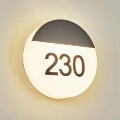 Numéro d'adresse éclairé Eppeland LED Anthracite, 1 lumière