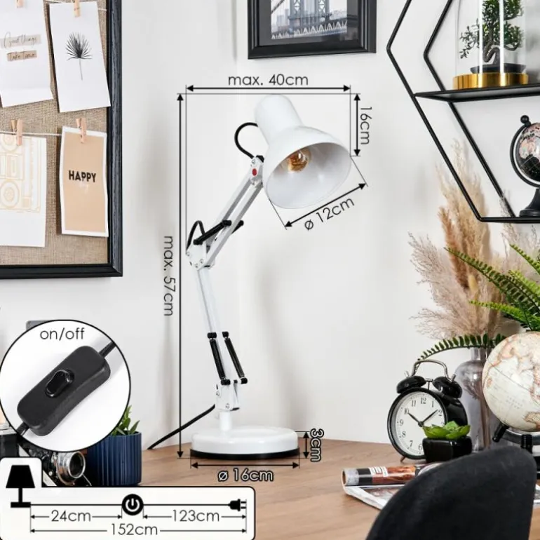 Nurmasuando Lampe à poser, Liseuse Noir, Blanc, 1 lumière