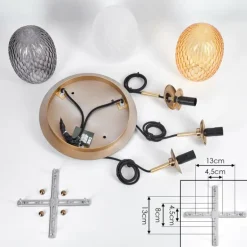 Nyberget Suspension, Boule lumineuse, Suspension Laiton, 3 lumières