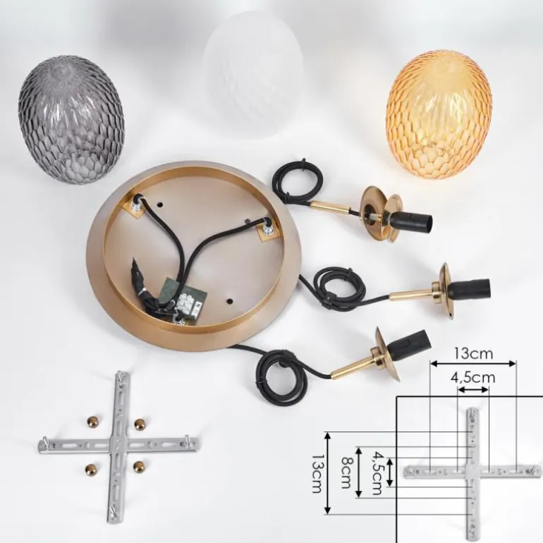 Nyberget Suspension, Boule lumineuse, Suspension Laiton, 3 lumières