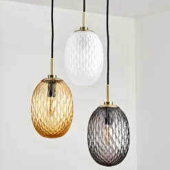 Nyberget Suspension, Boule lumineuse, Suspension Laiton, 3 lumières