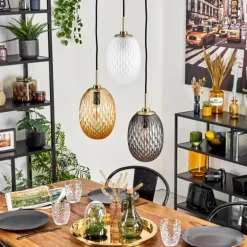 Nyberget Suspension, Boule lumineuse, Suspension Laiton, 3 lumières