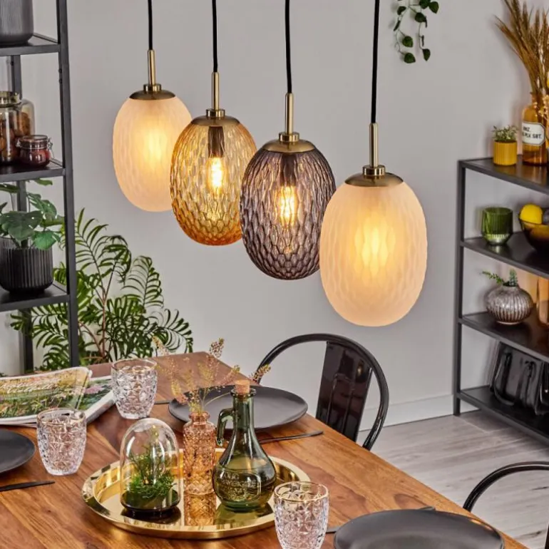 Nyberget Suspension, Boule lumineuse, Suspension Laiton, 4 lumières