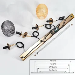 Nyberget Suspension, Boule lumineuse, Suspension Laiton, 4 lumières