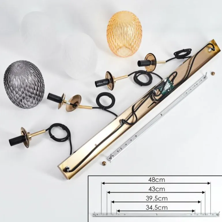 Nyberget Suspension, Boule lumineuse, Suspension Laiton, 4 lumières