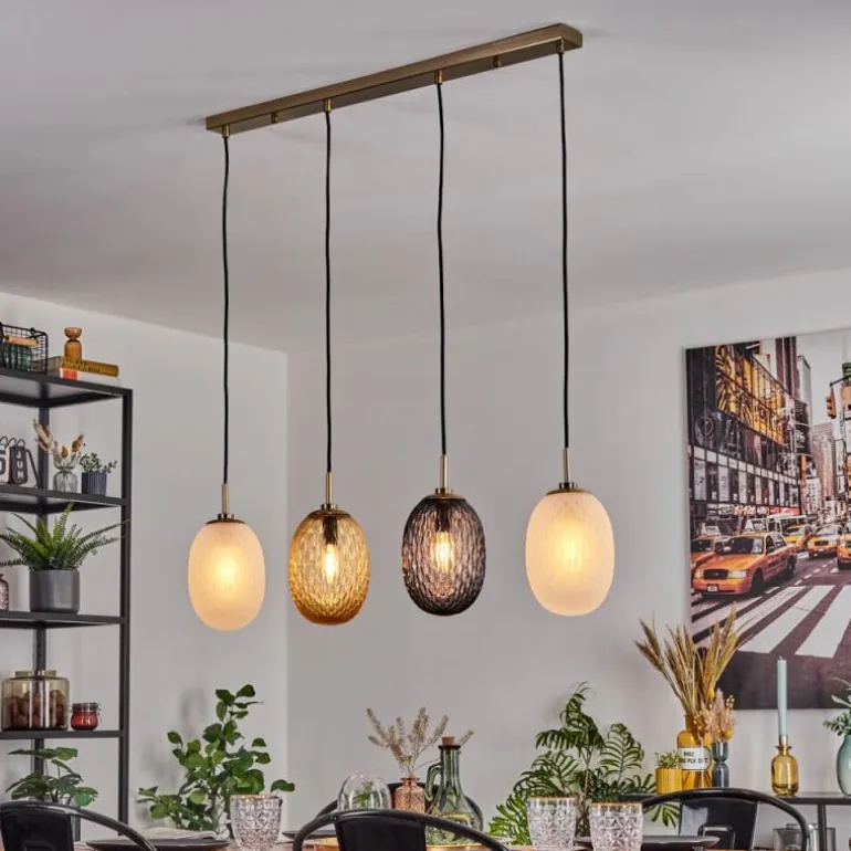 Nyberget Suspension, Boule lumineuse, Suspension Laiton, 4 lumières
