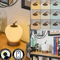 Opsaheden Lampe à poser LED Brun, Blanc, 1 lumière