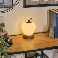 Opsaheden Lampe à poser LED Brun, Blanc, 1 lumière
