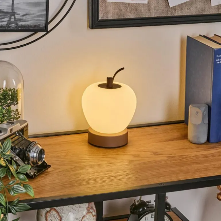 Opsaheden Lampe à poser LED Brun, Blanc, 1 lumière