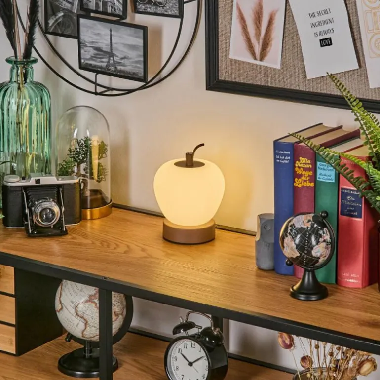 Opsaheden Lampe à poser LED Brun, Blanc, 1 lumière