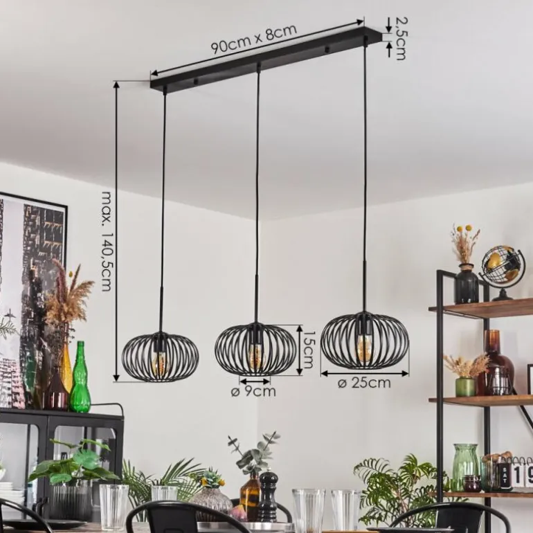 Oravi Suspension Noir, 3 lumières