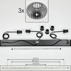 Oravi Suspension Noir, 3 lumières