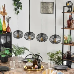 Oravi Suspension Noir, 4 lumières