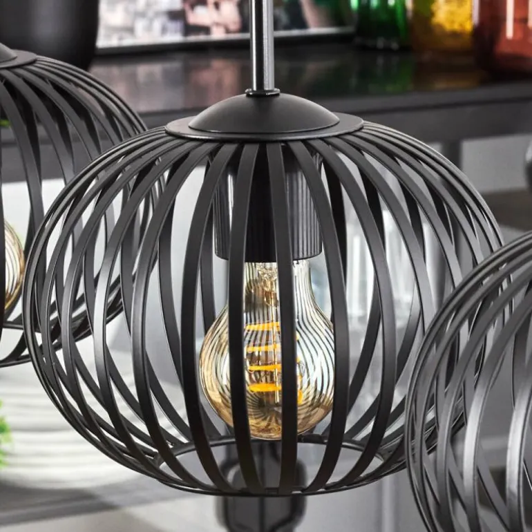 Oravi Suspension Noir, 4 lumières