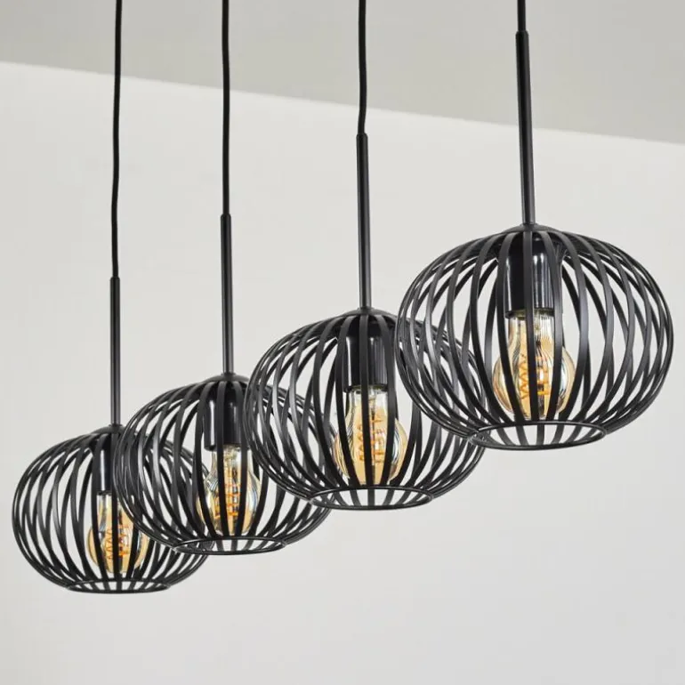Oravi Suspension Noir, 4 lumières