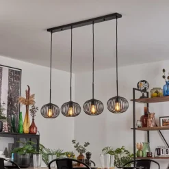 Oravi Suspension Noir, 4 lumières