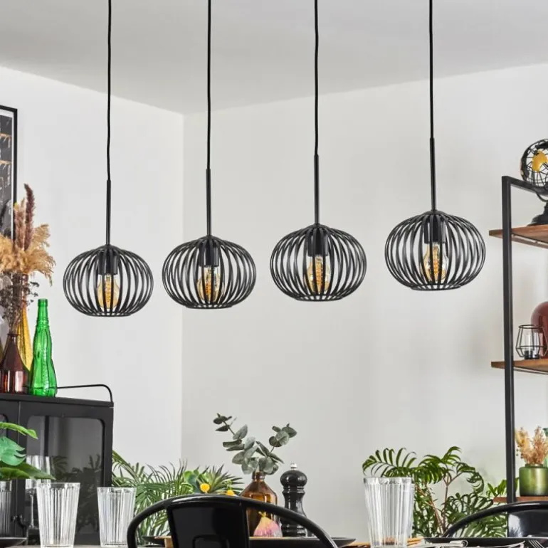 Oravi Suspension Noir, 4 lumières