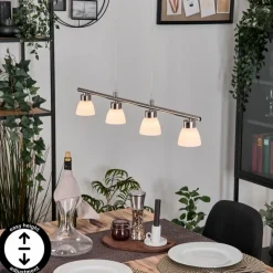 Ordan Suspension, Suspension LED Nickel mat, 4 lumières