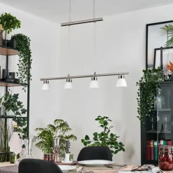 Ordan Suspension, Suspension LED Nickel mat, 4 lumières