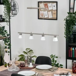 Ordan Suspension, Suspension LED Nickel mat, 4 lumières